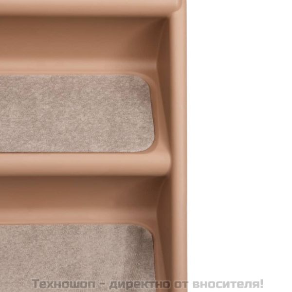 Сгъваеми стълби за кучета, кафяви, 62x40x49,5 см