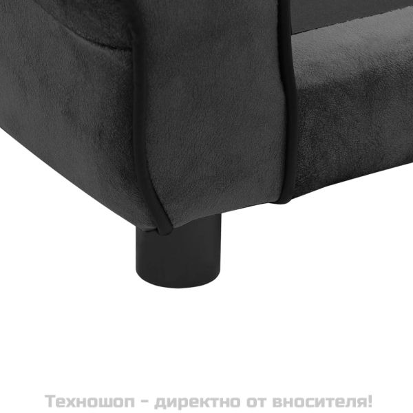 Диван за кучета, тъмносив, 72x45x30 см, плюш