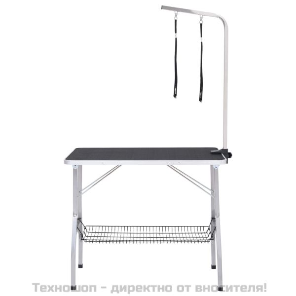 Регулируема маса за груминг на кучета с 2 каишки и кошница