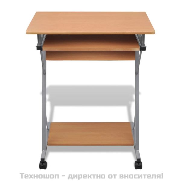 Бюро за компютър с изтеглящ плот за клавиатура, кафяво