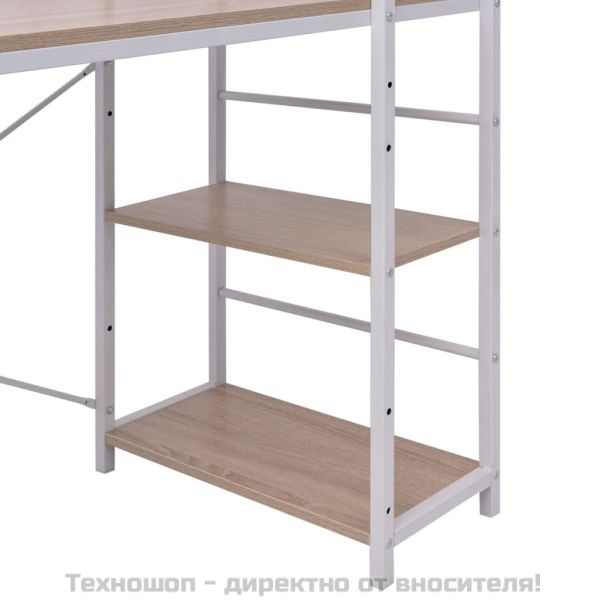 Бюро с 4 библиотечни рафта, дъб