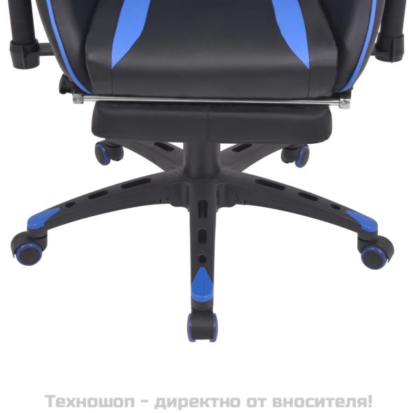 Наклоняем офис рейсинг стол с подложка за крака, синьо