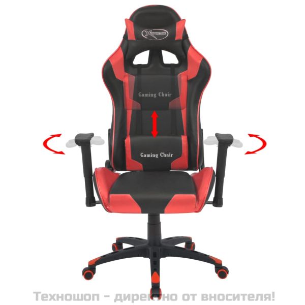 Офис стол, накланящ се, изкуствена кожа, червен