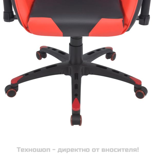 Офис стол, накланящ се, изкуствена кожа, червен