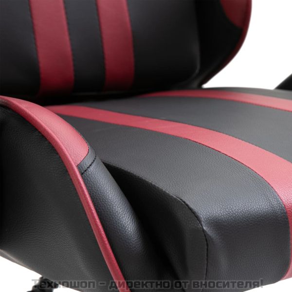 Геймърски стол, виненочервено, изкуствена кожа