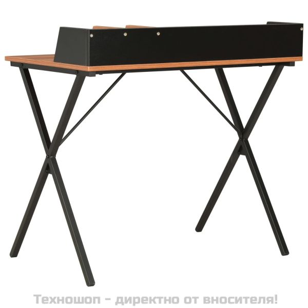 Бюро, черно и кафяво, 80x50x84 см