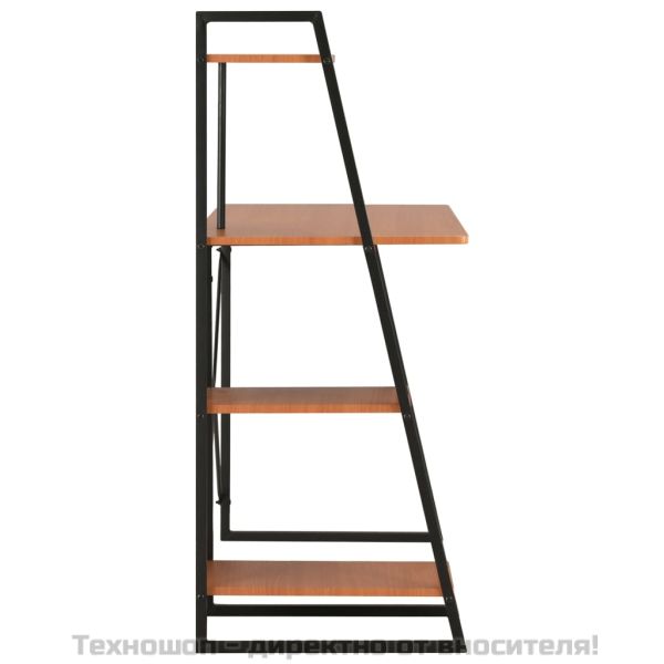 Бюро с модул с рафтове, черно и кафяво, 102x50x117 см