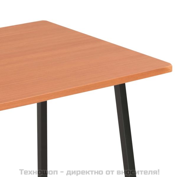 Бюро с модул с рафтове, черно и кафяво, 102x50x117 см