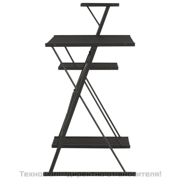 Бюро с рафт, черно, 116x50x93 см