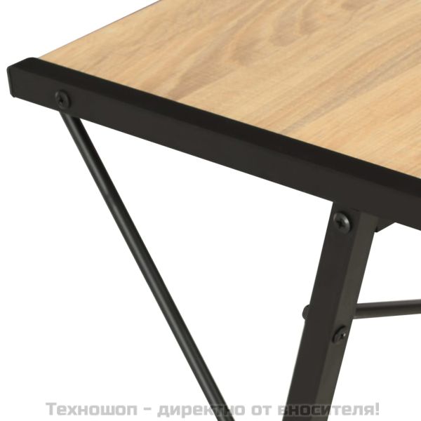 Бюро с рафт, черно и цвят дъб, 116x50x93 см