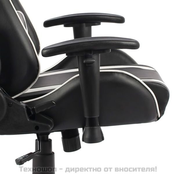 Въртящ геймърски стол, бял, PVC