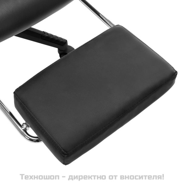 Геймърски стол с подложка крака черно/златисто изкуствена кожа