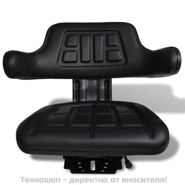 Седалка за трактор с облегалка, черна