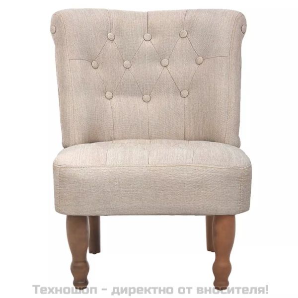 Френски столове, 2 бр, кремави, текстил