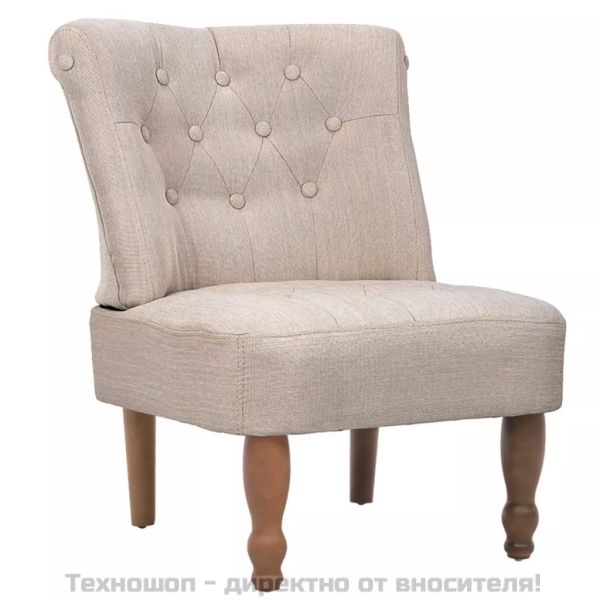 Френски столове, 2 бр, кремави, текстил