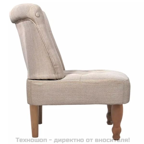 Френски столове, 2 бр, кремави, текстил