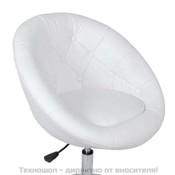 Бар табуретка, бяла, изкуствена кожа