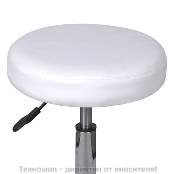 Офис табуретка, бяла