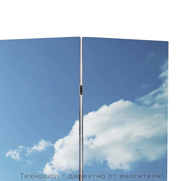 Сгъваем параван за стая, 217x170 см, плаж