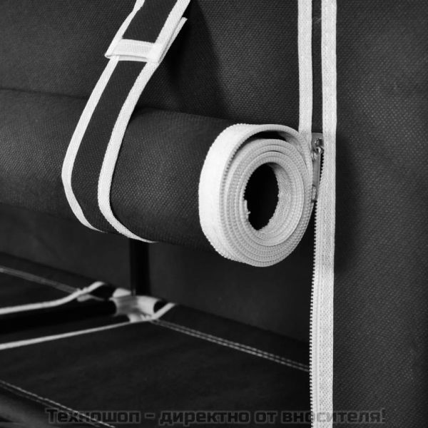 Платнен шкаф за обувки с покривало 115 х 28 х 110 см, черен