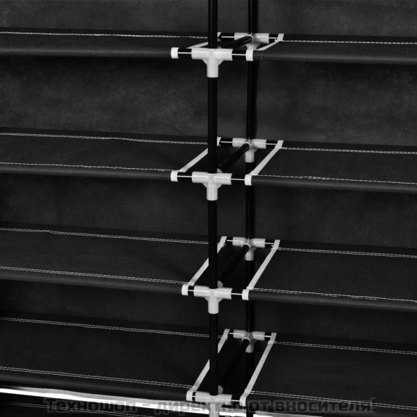 Платнен шкаф за обувки с покривало 115 х 28 х 110 см, черен