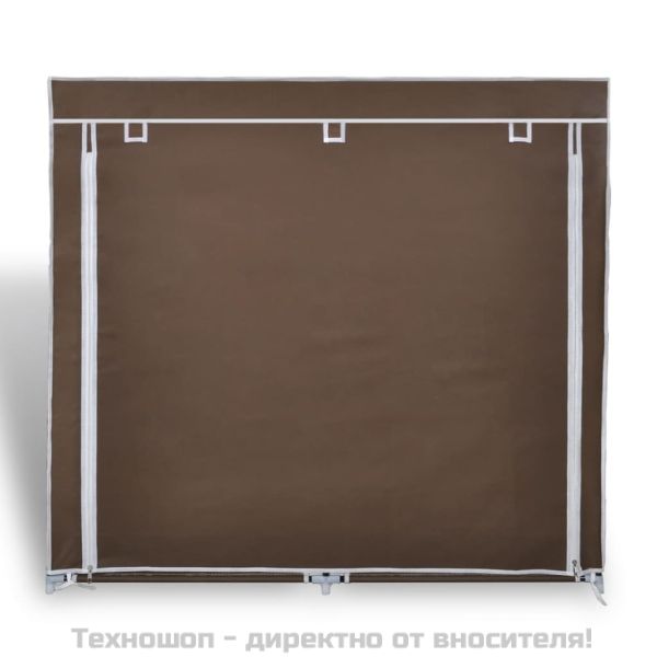 Платнен шкаф за обувки с покривало 115 х 28 х 110 см, кафяв