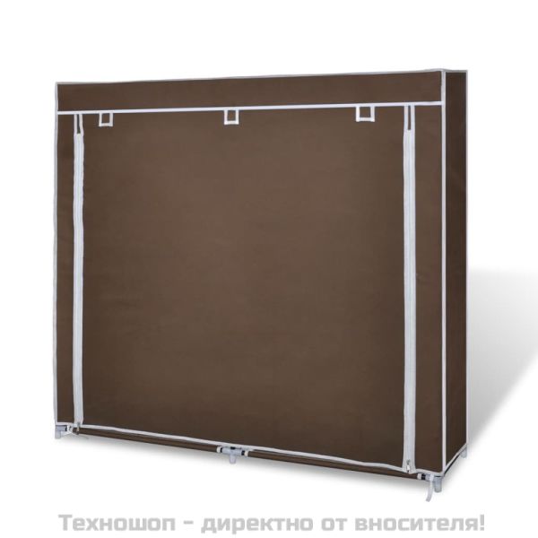 Платнен шкаф за обувки с покривало 115 х 28 х 110 см, кафяв