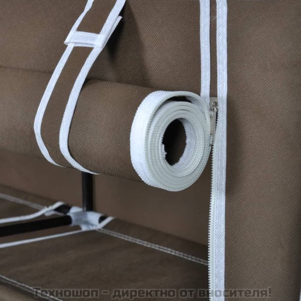 Платнен шкаф за обувки с покривало 115 х 28 х 110 см, кафяв