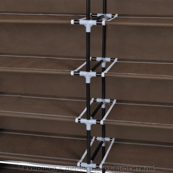 Платнен шкаф за обувки с покривало 115 х 28 х 110 см, кафяв