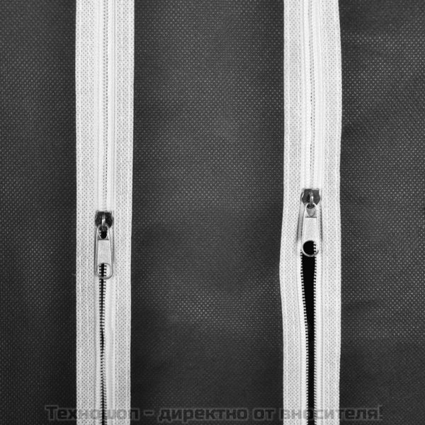 Текстилен гардероб с отделения и летви, 45 x 150 x176 см, черен