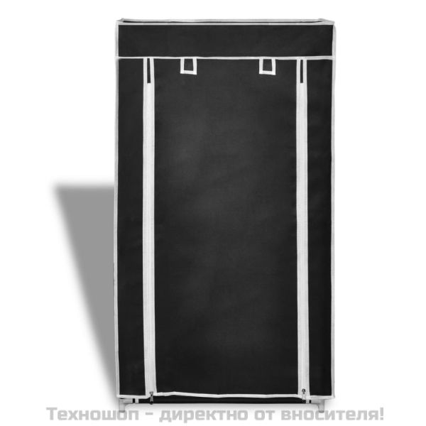 Платнен шкаф за обувки с покривало 58 х 28 х 106 см, черен