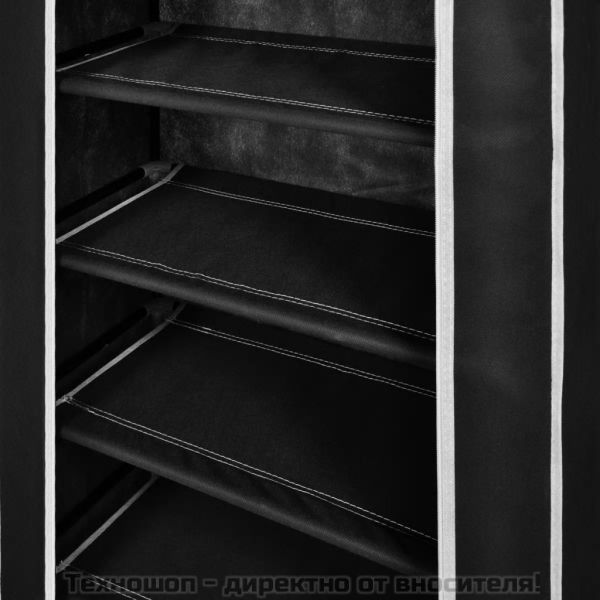 Платнен шкаф за обувки с покривало 58 х 28 х 106 см, черен