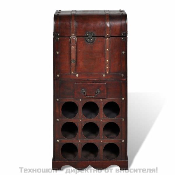 Дървен шкаф за вино със стойка за 9 бутилки