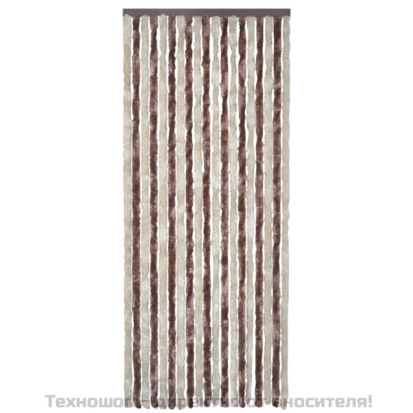 Завеса против насекоми, бежово и светлокафяво, 90х220 см, шенил