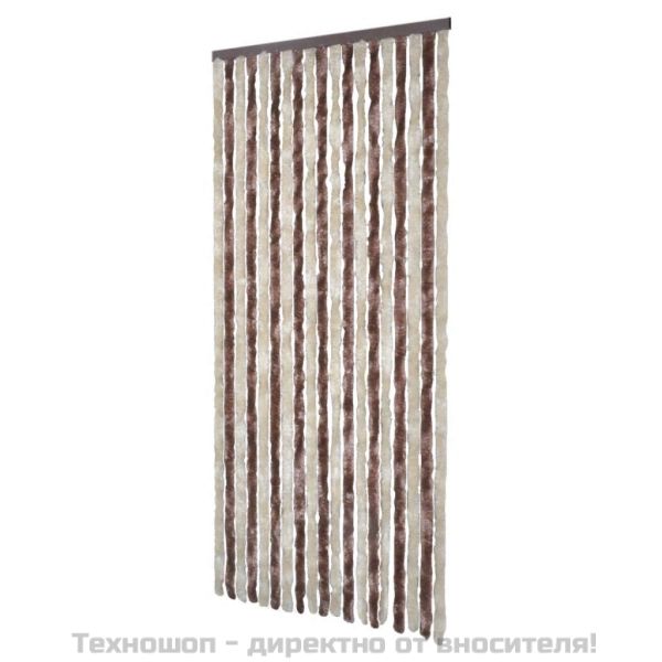 Завеса против насекоми, бежово и светлокафяво, 90х220 см, шенил