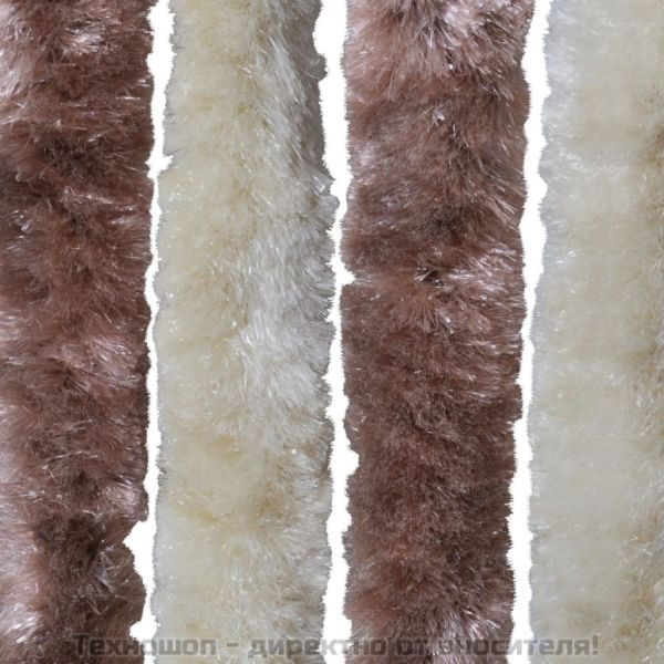 Завеса против насекоми, бежово и светлокафяво, 90х220 см, шенил