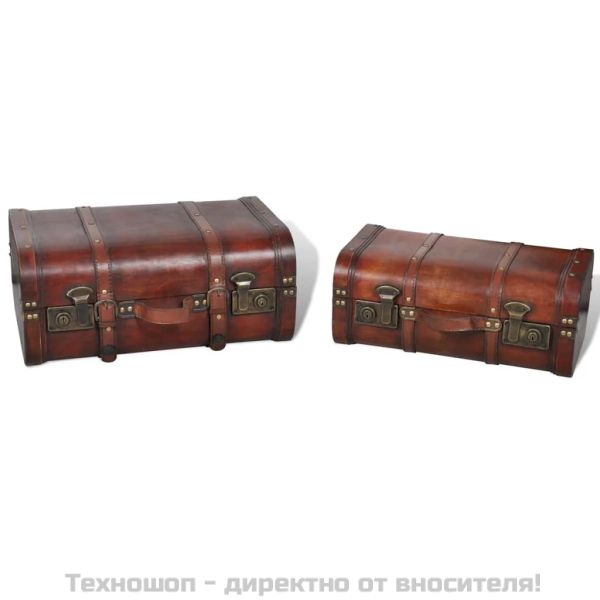 Комплект дървени винтидж сандъци, 2 бр