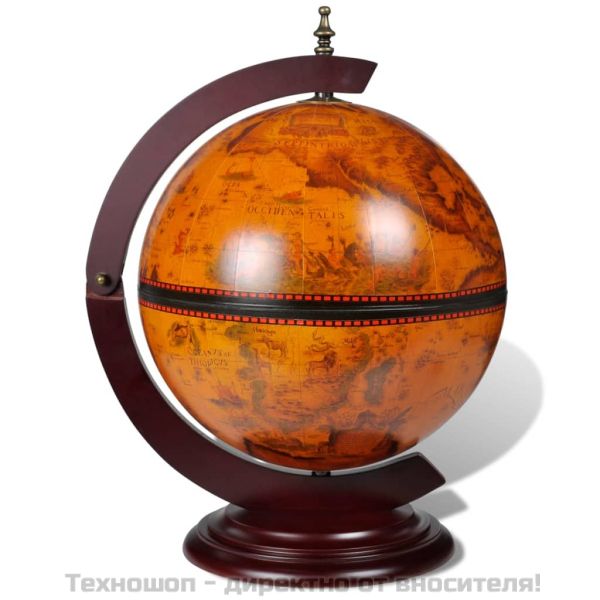 Глобус бар за плот стойка за вино, евкалиптово дърво