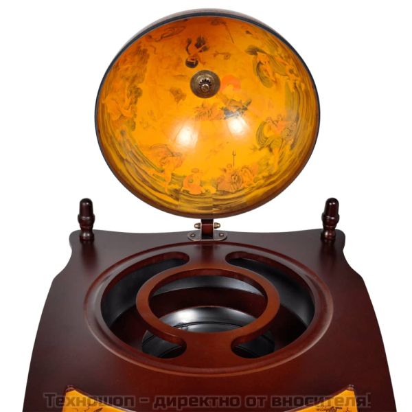 Глобус бар стойка за вино, евкалиптово дърво, свободностоящ