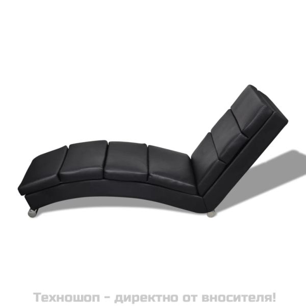 Кушетка, черна, изкуствена кожа