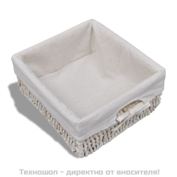 Пейка за съхранение, бяла, 62x33x42 см, дърво от пауловния