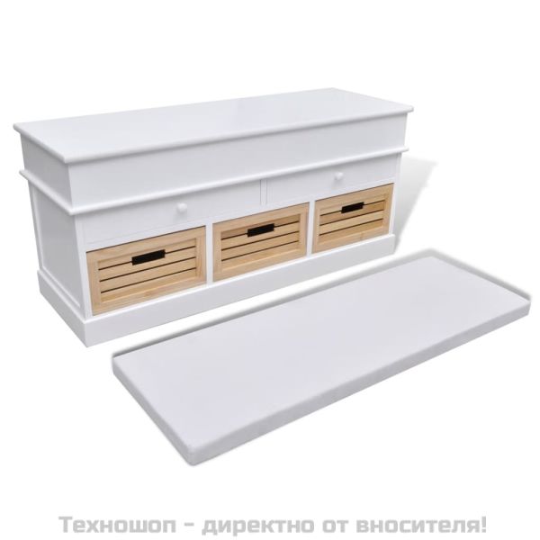 Пейка за входното антре с чекмеджета, цвят бял