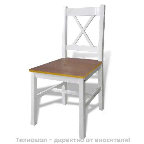 Трапезен комплект, 5 части, кафяво и бяло