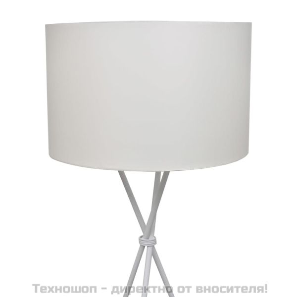 Елегантна лампа, с висока стойка и бял абажур