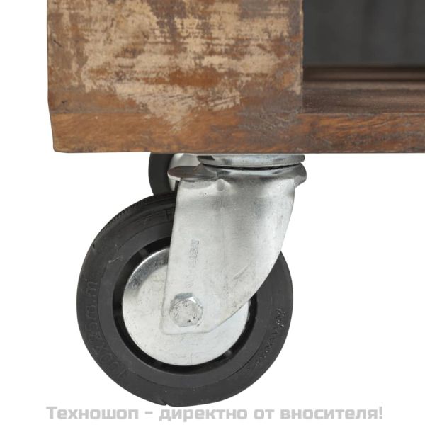 Холна маса от регенерирана дървесина, 4 колела