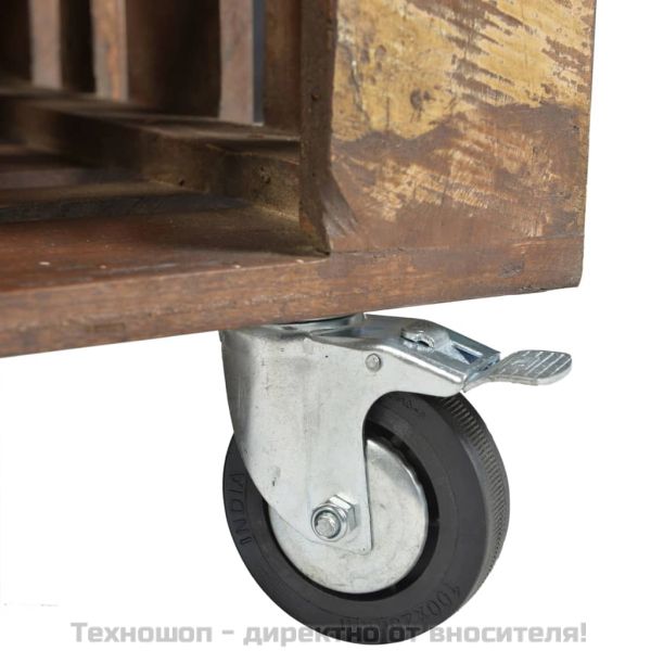 Холна маса от регенерирана дървесина, 4 колела