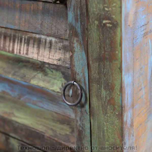 Шкаф/крайна маса с 1 чекмедже и врата, регенерирано дърво