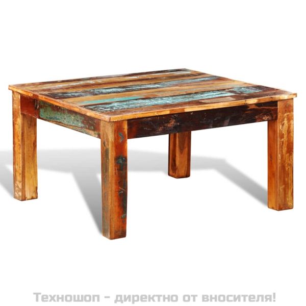 Холна маса от регенерирано дърво, квадратна