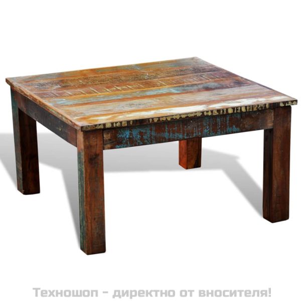 Холна маса от регенерирано дърво, квадратна