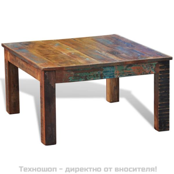 Холна маса от регенерирано дърво, квадратна